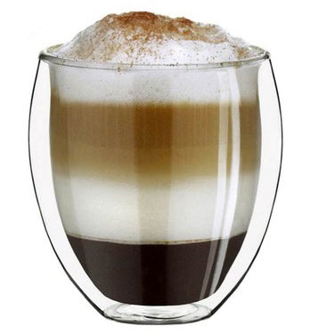 Creano dubbelwandige koffieglazen 250 ml, set van 2, van borosilicaatglas voor koffie en cappuccino