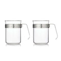 Barista & Co koffiebeker set van 2 stuks 200 ml in glas met RVS handvat
